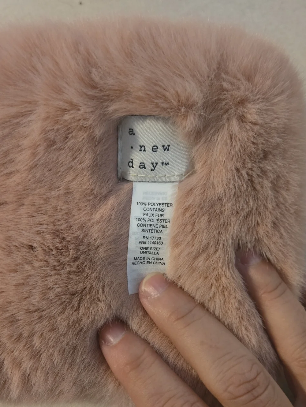 pink fluffy scarf